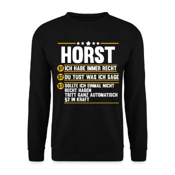 Horst - Unisex Pullover - Schwarz - Vorne - Alina (178cm) & Michal (187cm)