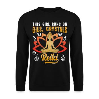 Reiki Praktizierende & Reiki Master - Unisex Pullover - Schwarz - Vorne - Alina (178cm) & Michal (187cm)