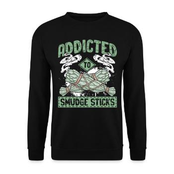 Reiki Praktizierende Reiki Master Räucherstäbchen - Unisex Pullover - Schwarz - Vorne - Alina (178cm) & Michal (187cm)