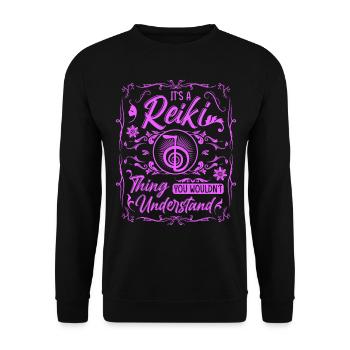 Reiki Practitioners & Reiki Master - Unisex Sweatshirt - black - Front - Alina (178cm) & Michal (187cm)