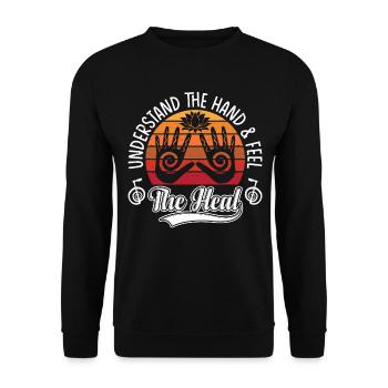 Reiki Practitioners & Reiki Master - Unisex Sweatshirt - black - Front - Alina (178cm) & Michal (187cm)