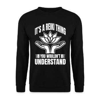 Reiki Praktizierende & Reiki Master - Unisex Pullover - Schwarz - Vorne - Alina (178cm) & Michal (187cm)