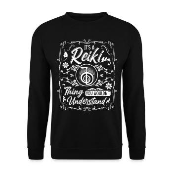 Reiki Practitioners & Reiki Master - Unisex Sweatshirt - black - Front - Alina (178cm) & Michal (187cm)