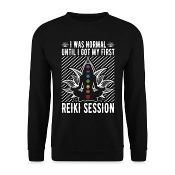Reiki Practitioners & Reiki Master - Unisex Sweatshirt - black - Front - Alina (178cm) & Michal (187cm)