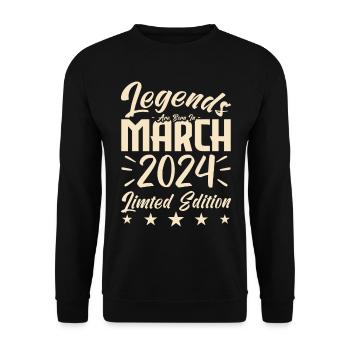 Naissance En Mars 2024. Cadeau d'anniversaire mars - Sweat-shirt Unisexe - noir - Devant - Alina (178cm) & Michal (187cm)