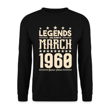 Gift Legend March 1960. gift March 1960. March. - Unisex Sweatshirt - black - Front - Alina (178cm) & Michal (187cm)