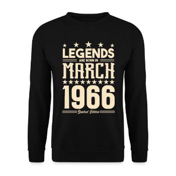 Gift Legend March 1966. gift March 1966. March. - Unisex Sweatshirt - black - Front - Alina (178cm) & Michal (187cm)