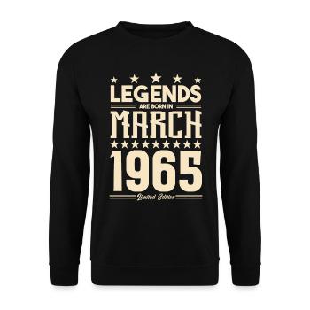 Gift Legend March 1965. gift March 1965. March. - Unisex Sweatshirt - black - Front - Alina (178cm) & Michal (187cm)
