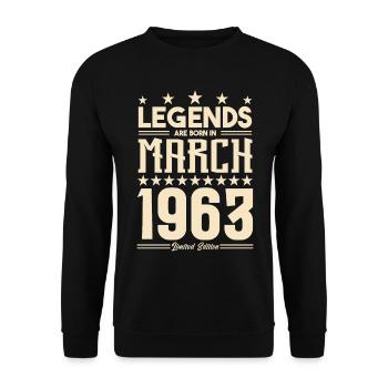 Gift Legend March 1963. gift March 1963. March. - Unisex Sweatshirt - black - Front - Alina (178cm) & Michal (187cm)