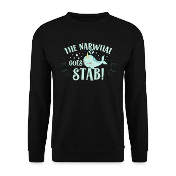 Le narval pique les amoureux des animaux licornes de mer - Sweat-shirt Unisexe - noir - Devant - Alina (178cm) & Michal (187cm)