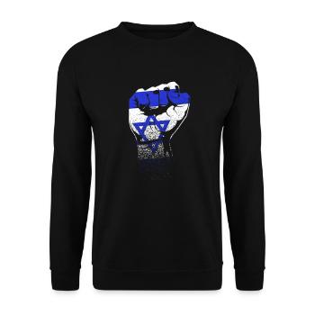 Israel Faust Jerusalem Hebrew True Jew - Unisex Sweatshirt - black - Front - Alina (178cm) & Michal (187cm)