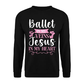 Ballet Dancer Dance Girl Ballerina - Unisex Sweatshirt - black - Front - Alina (178cm) & Michal (187cm)