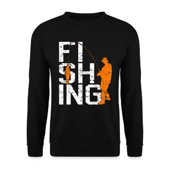 Angling - Unisex Sweatshirt - black - Front - Alina (178cm) & Michal (187cm)