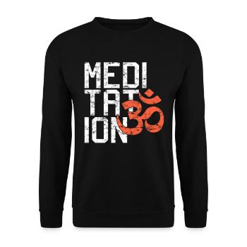 Meditation - Unisex Pullover - Schwarz - Vorne - Alina (178cm) & Michal (187cm)