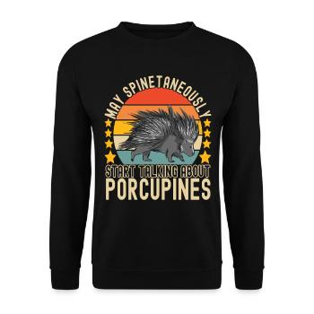Porc-épic mignon - Sweat-shirt Unisexe - noir - Devant - Alina (178cm) & Michal (187cm)