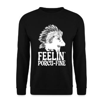 Porc-épic mignon - Sweat-shirt Unisexe - noir - Devant - Alina (178cm) & Michal (187cm)