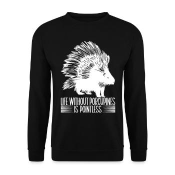 Porc-épic mignon - Sweat-shirt Unisexe - noir - Devant - Alina (178cm) & Michal (187cm)