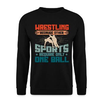 Drôle de dicton de lutte pour les lutteurs professionnels - Sweat-shirt Unisexe - noir - Devant - Alina (178cm) & Michal (187cm)