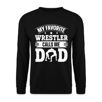 Mon lutteur préféré m’appelle papa lutteur papa - Sweat-shirt Unisexe - noir - Devant - Alina (178cm) & Michal (187cm)