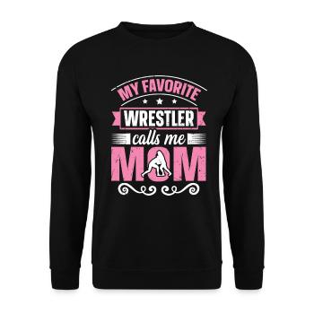 Mon lutteur préféré m’appelle maman lutte maman - Sweat-shirt Unisexe - noir - Devant - Alina (178cm) & Michal (187cm)