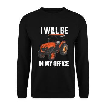 Je serai dans mon bureau Ferme Farming Funny Farmer - Sweat-shirt Unisexe - noir - Devant - Alina (178cm) & Michal (187cm)