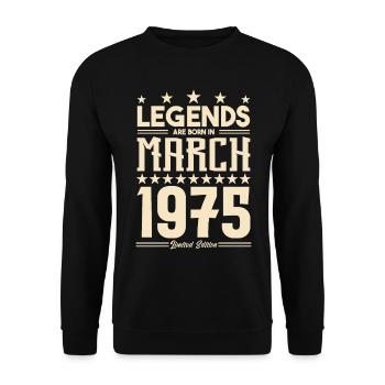 Gift Legend March 1975. gift March 1975. March. - Unisex Sweatshirt - black - Front - Alina (178cm) & Michal (187cm)