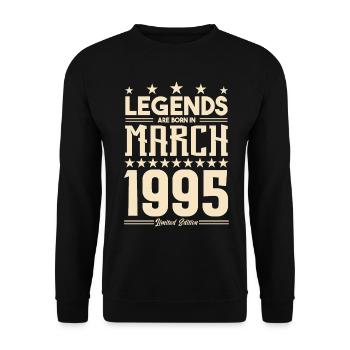 Gift Legend March 1995. gift March 1995. March. - Unisex Sweatshirt - black - Front - Alina (178cm) & Michal (187cm)