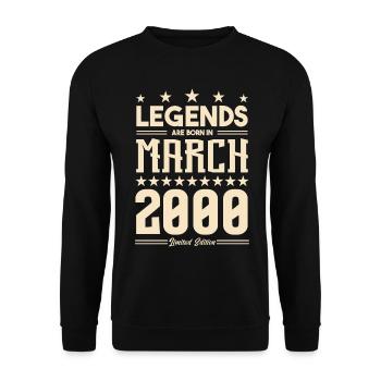 Gift Legend March 2000. gift March 2000. March. - Unisex Sweatshirt - black - Front - Alina (178cm) & Michal (187cm)