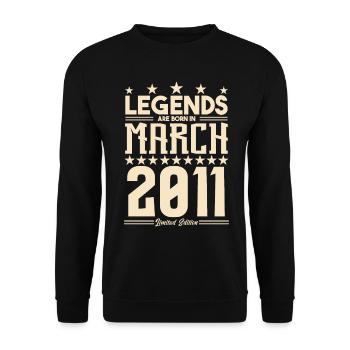 Cadeau Légende mars 2011. cadeau Mars 2011. March. - Sweat-shirt Unisexe - noir - Devant - Alina (178cm) & Michal (187cm)