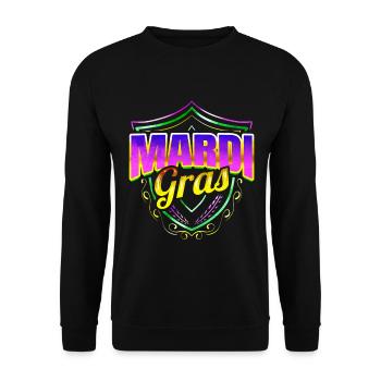 Logo Emblem Coat OF Arms For Mardi Gras - Unisex Pullover - Schwarz - Vorne - Alina (178cm) & Michal (187cm)