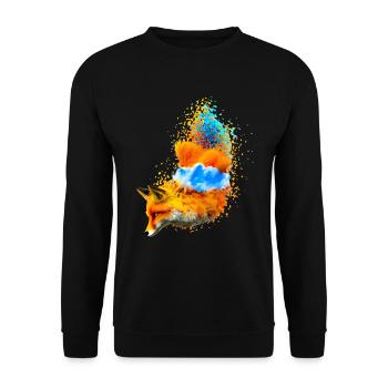 Wilde Kreativität Fuchs - Unisex Pullover - Schwarz - Vorne - Alina (178cm) & Michal (187cm)