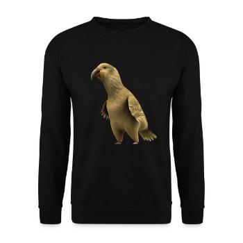 Kakapo - Der nachtaktive Papagei - Unisex Pullover - Schwarz - Vorne - Alina (178cm) & Michal (187cm)