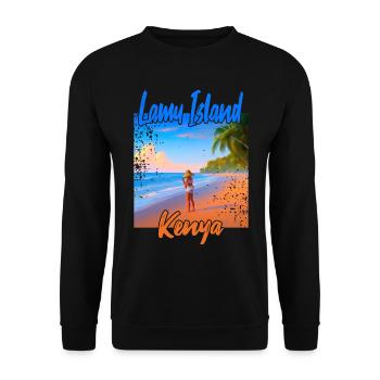 Lamu Island Sonnenuntergang - Unisex Pullover - Schwarz - Vorne - Alina (178cm) & Michal (187cm)