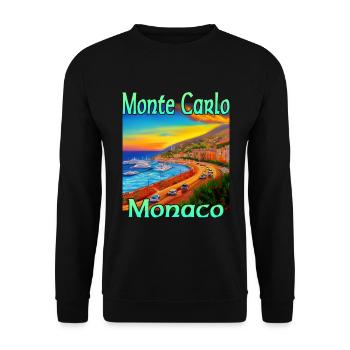 Monte Carlo Sunset à Monaco - Sweat-shirt Unisexe - noir - Devant - Alina (178cm) & Michal (187cm)