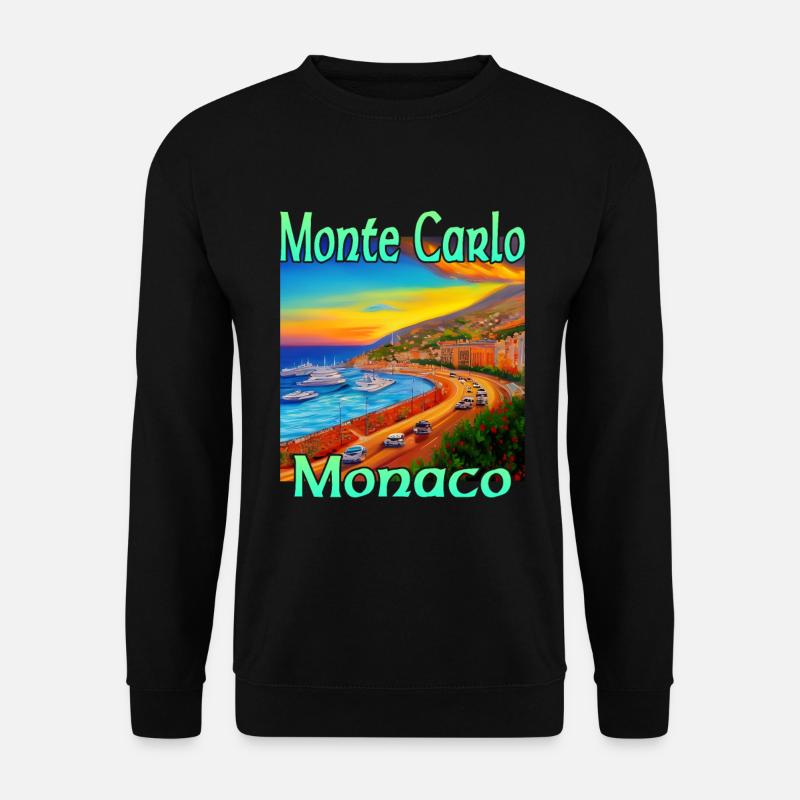 Monte Carlo Sunset in Monaco - Unisex Pullover - Schwarz