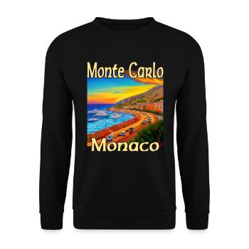 Monte Carlo Sunset à Monaco - Sweat-shirt Unisexe - noir - Devant - Alina (178cm) & Michal (187cm)