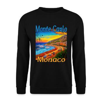 Monte Carlo Sunset à Monaco - Sweat-shirt Unisexe - noir - Devant - Alina (178cm) & Michal (187cm)