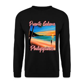 Coucher de soleil à Puerto Galera - Sweat-shirt Unisexe - noir - Devant - Alina (178cm) & Michal (187cm)
