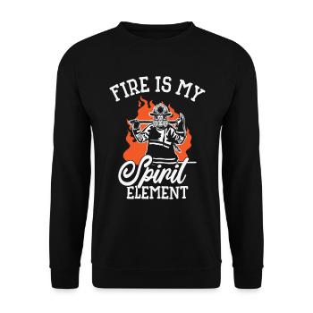 Fire Fireman Firefighter Firewomen - Unisex Sweatshirt - black - Front - Alina (178cm) & Michal (187cm)