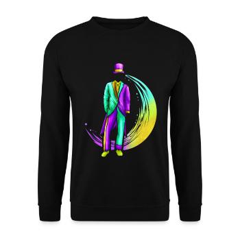 Costume d’homme avec chapeau pour Mardi Gras - Sweat-shirt Unisexe - noir - Devant - Alina (178cm) & Michal (187cm)