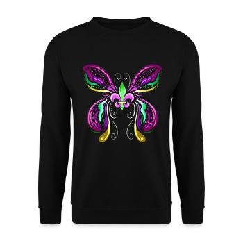 Butterfly With Ornaments And Fleur De Lis For - Unisex Sweatshirt - black - Front - Alina (178cm) & Michal (187cm)