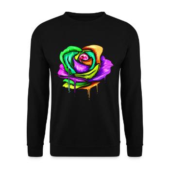 Painted And Colored Rose For Mardi Gras - Unisex Sweatshirt - black - Front - Alina (178cm) & Michal (187cm)
