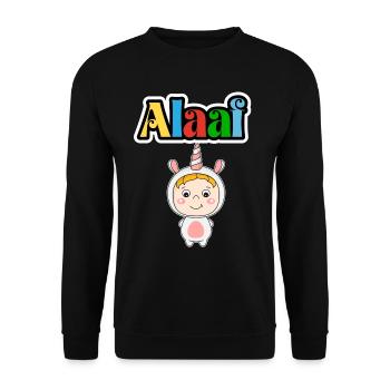 Süßes Karneval Tier, Kölle Alaaf, Einhorn - Unisex Pullover - Schwarz - Vorne - Alina (178cm) & Michal (187cm)