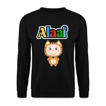 Cute Carnival Animal, Kölle Alaaf, party Tiger - Unisex Sweatshirt - black - Front - Alina (178cm) & Michal (187cm)