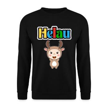 Sweet carnival animal, Meenz Helau, party - Unisex Sweatshirt - black - Front - Alina (178cm) & Michal (187cm)
