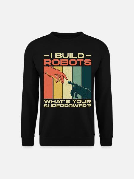 Robot Robotics Engineer Retro - Unisex Pullover - Schwarz