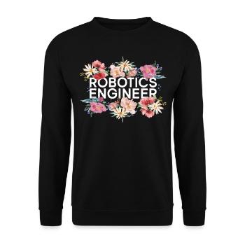 Ingénieur en robotique robotique Fleur - Sweat-shirt Unisexe - noir - Devant - Alina (178cm) & Michal (187cm)