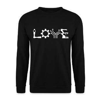 Ingénieur en robotique robotique amour - Sweat-shirt Unisexe - noir - Devant - Alina (178cm) & Michal (187cm)