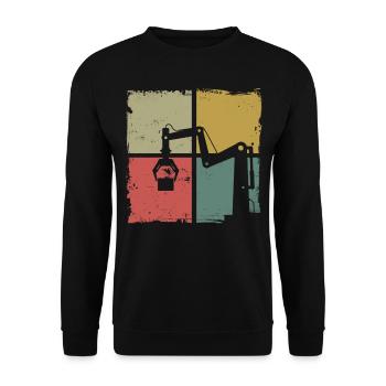 Robot Robotics Engineer Retro - Unisex Sweatshirt - black - Front - Alina (178cm) & Michal (187cm)