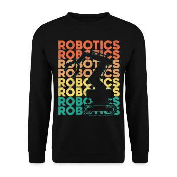 Robot Robotique Ingénieur Rétro - Sweat-shirt Unisexe - noir - Devant - Alina (178cm) & Michal (187cm)